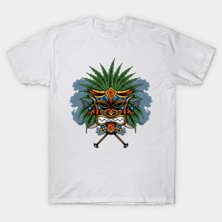 Tiki Mask Illustration T-Shirt